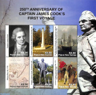 Papua New Guinea 2018 James Cook's First Voyage 6v M/s, Mint NH, History - Transport - Various - Explorers - Ships And.. - Explorateurs