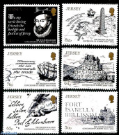 Jersey 2019 Sir Walter Raleigh 6v, Mint NH, Transport - Various - Ships And Boats - Maps - Art - Authors - Schiffe