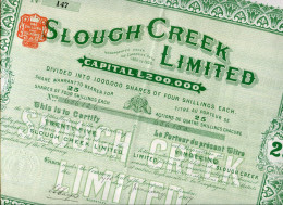 SLOUGH CREEK, Limited; 25 Shares - Mines