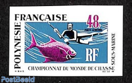 French Polynesia 1969 48Fr, Stamp Out Of Set, Imperforated, Mint NH, Nature - Fish - Fishing - Unused Stamps