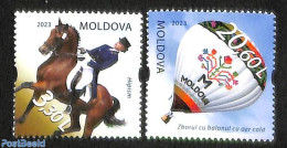 Moldova 2023 Sport 2v, Mint NH, Nature - Sport - Transport - Horses - Sport (other And Mixed) - Balloons - Airships