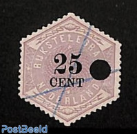 Netherlands 1877 Telegraph Stamp 25c Used 1v, Used Or CTO - Telegramzegels