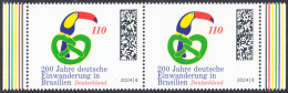 !a! GERMANY 2024 Mi. 3833 MNH Horiz.PAIR W/ Right & Left Margins - 200 Years Of German Immigrants In Brazil - Nuovi