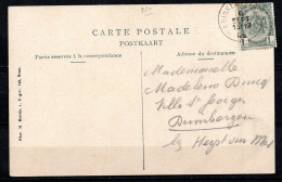 53 Op Postkaart Gestempeld (ambulant) ADINKERKE - GAND - COBA 60 Euro - 1893-1907 Wapenschild