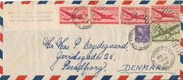 USA Air Mail Cover Sent To Denmark 10-12-1946 With More Stamps The Cover Is Folded In The Left Side - 2c. 1941-1960 Lettres