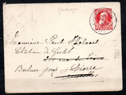 74 Op Brief Gestempeld EVERBERGH - COBA 50 Euro - 1905 Breiter Bart