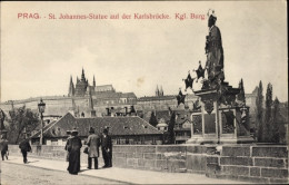 CPA Praha Prag Tschechien, Socna Sv. Jana Na Karlove Moste, Kral. Hrad, Denkmal - Czech Republic