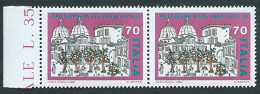 Italia 1980 ; Giornata Del Francobollo Da Lire 70: Coppia Con Bordo. - 1971-80: Nieuw/plakker