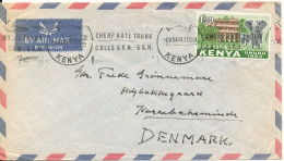Kenya Air Mail Cover Sent To Denmark 6-8-1964 Single Franked - Kenya (1963-...)