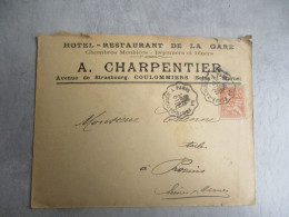 HOTEL RESTAURANT DE LA GARE COULOMMIERS A CHARPENTIER ENVELOPPE COMMERCIALE - 1900 – 1949