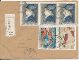 France Registered Cover Sent To Germany Miallet 8-11-1971 Topic Stamps Green C1 Douane Label On The Backside Of The Cov - Brieven En Documenten