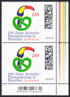 !a! GERMANY 2024 Mi. 3833 MNH Vert.PAIR From Lower Right Corner - 200 Years Of German Immigrants In Brazil - Neufs