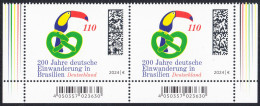 !a! GERMANY 2024 Mi. 3833 MNH Horiz.PAIR From Lower Right & Left Corners - 200 Years Of German Immigrants In Brazil - Ongebruikt