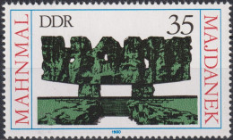 1980 DDR ** Mi:DD 2538, Sn:DD 2128, Yt:DD 2196, Memorial Majdanek, Poland - Unused Stamps