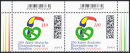 !a! GERMANY 2024 Mi. 3833 MNH Horiz.PAIR From Upper Right & Left Corners - 200 Years Of German Immigrants In Brazil - Unused Stamps