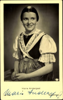 CPA Schauspielerin Maria Andergast, Portrait In Tracht, Ross Verlag 8775/1, Autogramm - Actors