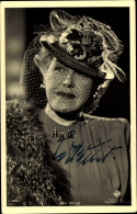 CPA Schauspielerin Ida Wüst, Portrait, Hut Mit Schleier, Autogramm - Actors
