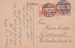 Deutsches Reich  Karte Mit Tagesstempel Castrop 1920 Stadtteil Von Castrop-Rauxel Im Kreis Recklinghausen - Lettres & Documents