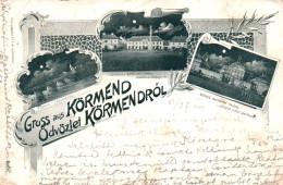 Gruss Aus Kormend, Udvozlet Kormendrol, Litho, Cca. 1900, Herceg Batthyany Palota, Varoshaz Batthyany, Rabario ... - Hongrie