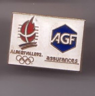 Pin's Jeux Olympiques Alberville 92 AGF Assurances Réf 1166 - Olympische Spiele