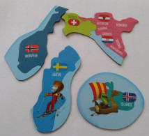 Lot De 4 Aimants Brossard Islande Norvege Suède  Suisse Magnet - Turismo