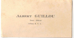 MILITARIA ANNEE 1926 OCCITANIE AUDE AZILLE CARTE DE VISITE D'ALBERT GUILLOU SOUS OFFICIER AU 517ème RCC - Documenten