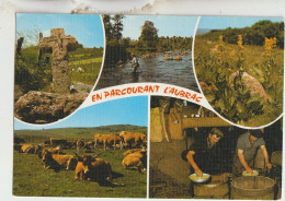 Aubrac15   G F Carte Circulée Timbrée- Multivues ( 5 ) En Parcourant L'Aubrac - Aumont Aubrac