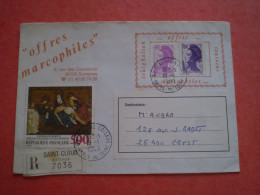 Lettre Recommandée Saint Cloud Coteaux: Piéta 5f, Liberté Gandon 0.90 & 10f - 1961-....