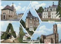 Cp A Saisir 35 Montauban De Bretagne 1973 Mairie La Ribaudiere L Eglise La Fromagerie La Grotte - Autres & Non Classés