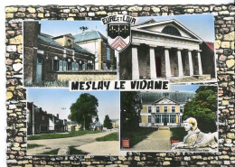 Cp A Saisir 28 Meslay Le Vidame 1961 Multivues Mairie Ecole Eglise Chateau Place Du Chateau  - Autres & Non Classés