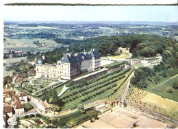 Cp A Saisir 24 Hautefort Vue Aerienne Chateau Et Jardins 1971 - Altri & Non Classificati