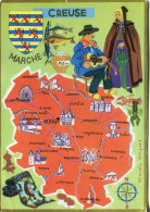 Cp A Saisir 23 Carte Touristique Creuse Gueret Aubusson Royere Boussac Crozant Auzanges Chambon Editions Theojac - Sonstige & Ohne Zuordnung