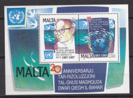 MALTA  Block 10, Postfrisch **, 20 Jahre Meeresboden-Vertrag 1987 - Malta