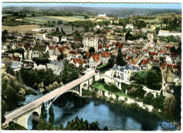 Cp A Saisir 86 La Roche Posay Vue Aerienne Le Pont La Ville Annees 1950-60 - La Roche Posay