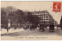Cp A Saisir 75 Paris Rue Lafayette Square Montholon 1909 - Distretto: 09