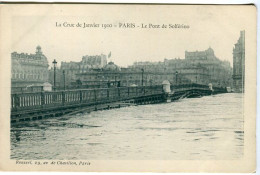 Cp A Saisir 75 Paris Pont De Solferino Crue 1910 Editeur Roussel 20 Avenue  De Chatillon Paris - Bridges