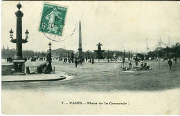 Cp A Saisir 75 Paris Place De La Concorde 1909 Travaux De Refection - Places, Squares