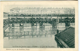 Cp A Saisir 75 Paris La Gare Des Invalides Crue 1910 Editeur Roussel 20 Avenue  De Chatillon Paris - Paris Flood, 1910