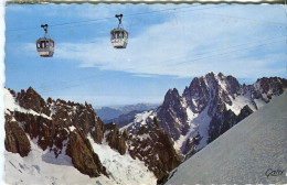 Cp A Saisir 74 Chamonix Mont Blanc Telebennes 1966 Aiguilles Du Plan Dru Et Verte Editions Gany - Chamonix-Mont-Blanc