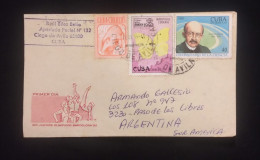 C) 1995. CUBA. FDC. POSTCARD SENT TO ARGENTINA. MULTIPLE STAMPS OF FAUNA AND CELEBRITIES OF SCIENCE. XF - Altri & Non Classificati