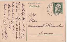 Bayern Ganzsache Mit Tagesstempel Deidesheim 1913 Bad Dürkheim Nach Pirmasens - Postwaardestukken