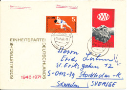 Germany DDR FDC 20-4-1971 25 Jahre Sozialistische Einheitspartei Deutschlands W G B With Cachett Uprated And Sent To Swe - Autres & Non Classés