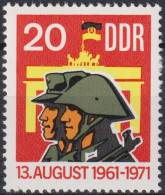 1971 DDR ** Mi:DD 1691, Sn:DD 1316, Yt:DD 1381, NVA-Soldat,10 Jahre Berliner Mauer - Neufs
