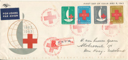 Indonesia FDC 8-5-1963 Centenary Of Int. RED CROSS Complete Set With Cachet - Indonesien
