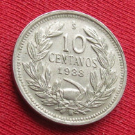 Chile 10 Centavos 1938 Chili  W ºº - Chile