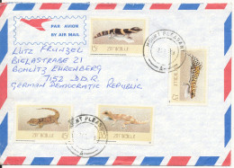 Zimbabwe Air Mail Cover Sent To Germany 1989 With Complete Set Of 4 REPTILES - Zimbabwe (1980-...)