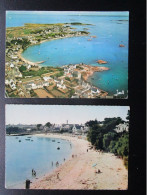 CP 29 Finistère ILE DE BATZ  Prés Roscoff - LOT DE 2 CARTES POSTALES  -  La Plage Du Bourg - Le Port - Ile-de-Batz