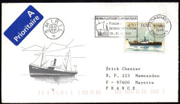 FEROE FOROYAR  Enveloppe Cover Lettre Tórshavn Oblitération Flamme Numismatique Thème Navire Boat Smiril - Féroé (Iles)