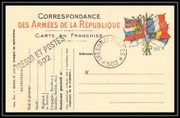42276 Carte Postale En Franchise Secteur 502 En Noir Sans Millesime Guerre 1914/1918 War Postcard  - Oorlog 1914-18