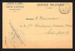 42078/ Lettre Cover Aviation Militaire Centre D'aviation Du Camp D'avord Pour Secteur 23 1915 Guerre 1914/1918 War  - Militaire Luchtpost